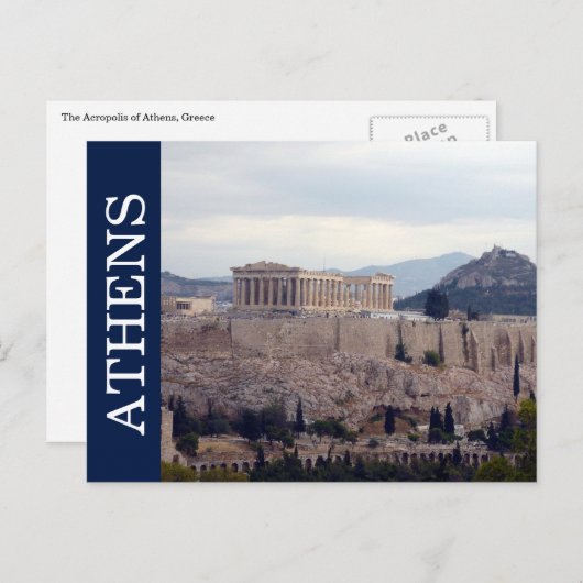 Akropolis Postkarte (Vorne/Hinten)
