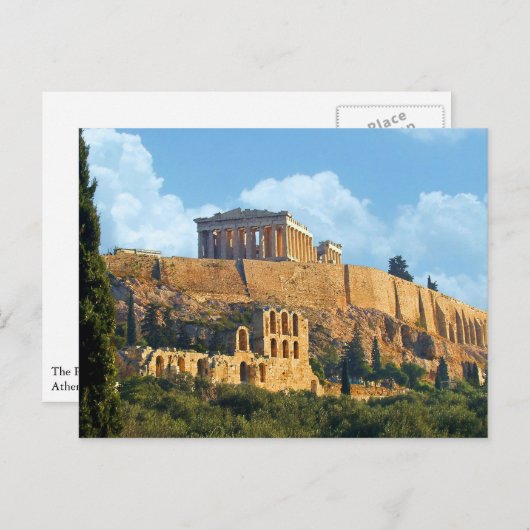 Akropolis Postkarte (Vorne/Hinten)