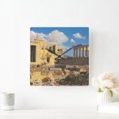 Akropolis Quadratische Wanduhr (Zuhause)