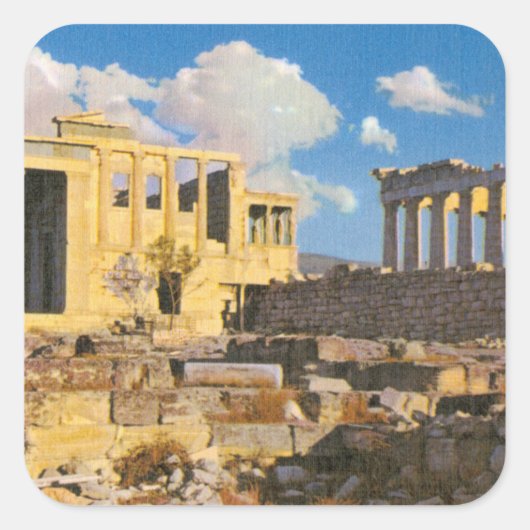 Akropolis Quadratischer Aufkleber (Vorderseite)