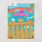 Akropolis von Athen Griechenland Reiseplakat. Postkarte (Vorderseite)