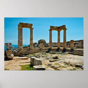 Akropolis von Lindos Poster