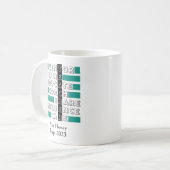 Akrostische Tasse für Lehrer. Ihr Geschenk (Vorderseite Links)