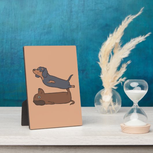 Akroyoga-Dackel | Dackel Lover Gift Fotoplatte (Seite)