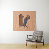 Akroyoga-Dackel | Dackel Lover Gift Wandteppich (Beispiel (Horizontal))