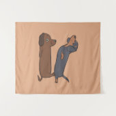 Akroyoga-Dackel | Dackel Lover Gift Wandteppich (Vorderseite (Horizontal))