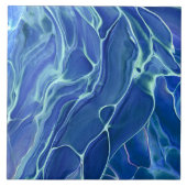 Akrylabstraktion aus blauem und weißem Marmor Fliese (Vorderseite)