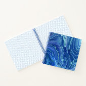 Akrylabstraktion aus blauem und weißem Marmor Notizblock (Innenseite)
