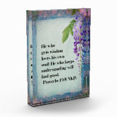 Akrylbiblischer Versenblock - Sprichwörter 19:8 Fotoblock (Links)