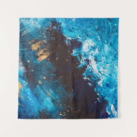 Akrylblau. Abstrakte Malerei. Oil da Wandteppich (Vorderseite (Horizontal))