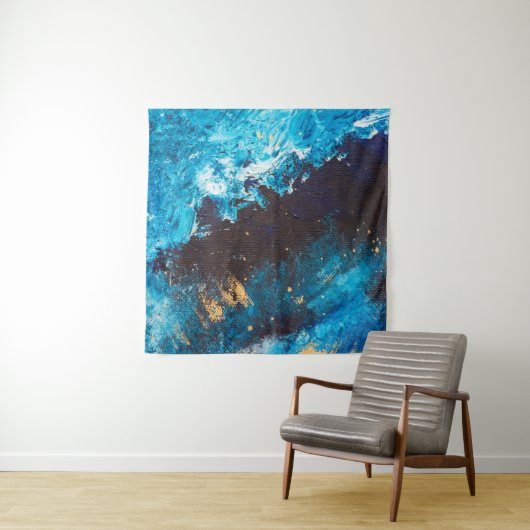 Akrylblau. Abstrakte Malerei. Oil da Wandteppich (Beispiel)