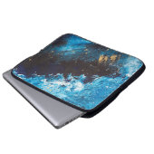 Akrylblau, Sternenhimmel. Laptopschutzhülle (Vorne Knopf)