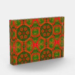 Akrylblock Orange und grünes Kaleidoskop Fotoblock