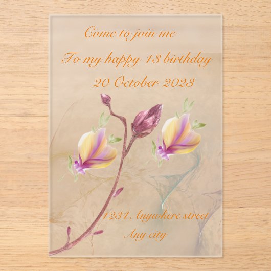 Akryleinladung Acryleinladungen (Vorderseite)