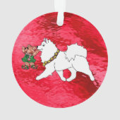 Akryler Samoyed Holiday, Circle Ornament (Rückseite)
