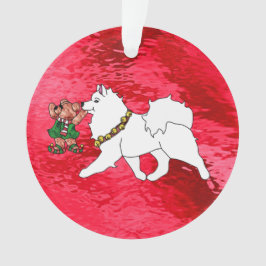 Akryler Samoyed Holiday, Circle Ornament