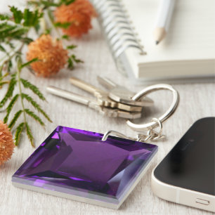 Akryler Schlüsselanhänger Amethyst Square