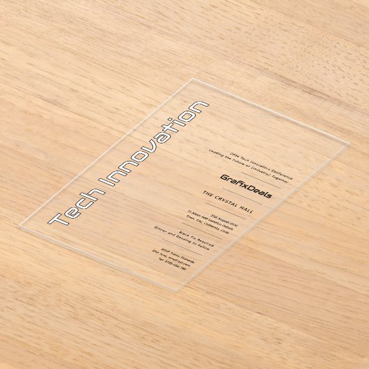 Akryles Clear Tech Innovation Unternehmensereignis Acryleinladungen (Ablage )