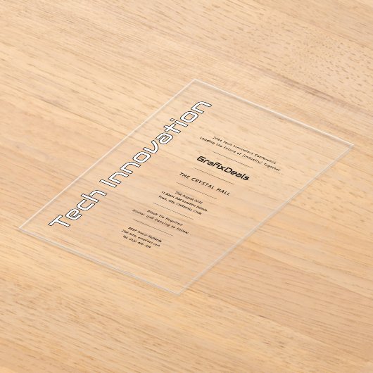 Akryles Clear Tech Innovation Unternehmensereignis Acryleinladungen (Ablage )