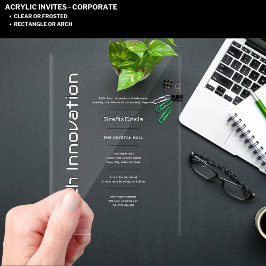 Akryles Clear Tech Innovation Unternehmensereignis Acryleinladungen