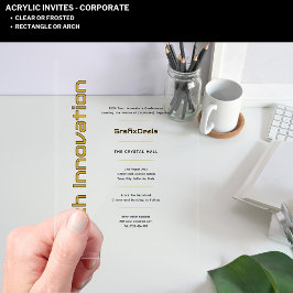 Akryles Clear Tech Innovation Unternehmensereignis Acryleinladungen