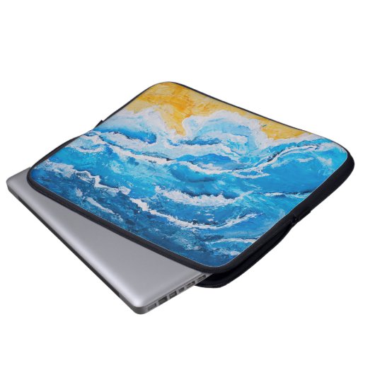 Akryles Meer- und Strandmalerei auf zeichnend Stan Laptopschutzhülle (Vorne Knopf)