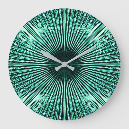 Akryles Nadelöhr, Minzgrün-Schattierungen Große Wanduhr (Vorderseite)