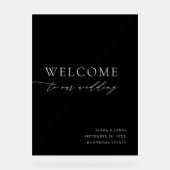 Akryles Schwarz-Weiß-Hochzeitszeichen Acrylschild (Vorderseite)