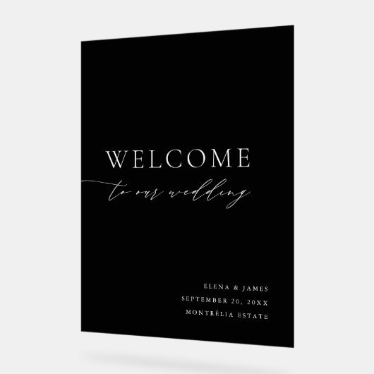 Akryles Schwarz-Weiß-Hochzeitszeichen Acrylschild (Winkel)