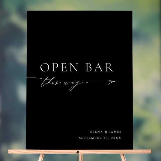 Akryles Schwarz-Weiß-Zeichen für offene Bar Acrylschild (Neutral)