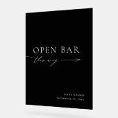 Akryles Schwarz-Weiß-Zeichen für offene Bar Acrylschild (Winkel)