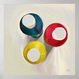 Akrylfarbene Flaschen Archivkunst Print Poster