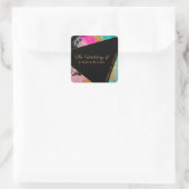 Akrylgemälde Gold schwarz die Hochzeit von Quadratischer Aufkleber (Tasche)