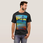 Akrylgemälde, San Francisco Bay Bridge, Sunset T-Shirt (Vorne ganz)