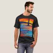 Akrylgemälde, San Francisco Bay Bridge, Sunset T-Shirt (Vorne ganz)