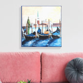 Akrylgemälde von Gondeln am Markusplatz Leinwanddruck (Insitu (Wohnzimmer))