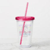 Akrylglas mit niedlicher Einhorn-Abbildung. Acryltrinkbecher (Rückseite)