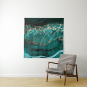 Akrylic Fluid Art. Dunkelgrüne Wellen im abstrakte Wandteppich (Beispiel (Horizontal))