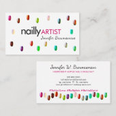 Akrylic Nails Artist Makeup elegant Visitenkarte (Vorne/Hinten)