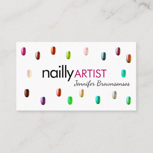 Akrylic Nails Artist Makeup elegant Visitenkarte (Vorderseite)