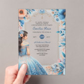 Akrylic Quinceañera Einladungen Navy Blue Dress (Insitu (Handheld))