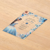 Akrylic Quinceañera Einladungen Navy Blue Dress (Ablage )