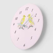 Akrylic Wall Clock: Gelbe Kanaren Große Wanduhr (Winkel)