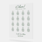 AKRYLIC WEDDING SITZTISCH CHART 16 Tabelle grün Acrylschild (Winkel)