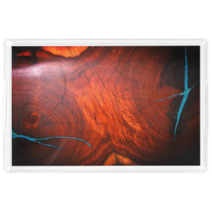AKRYLIKISCHE TRAUTION IN TURQUOISE & MESQUITE HOLZ ACRYL TABLETT