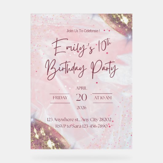 Akryling Acrylschild (Vorderseite)