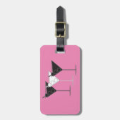 Akrylischer Gepäckanhänger - 3 Cocktails auf rosa (Vorderseite vertikal)