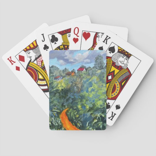 Akrylisches Kunstwerk "Up the Road Again" Spielkarten (Rückseite)