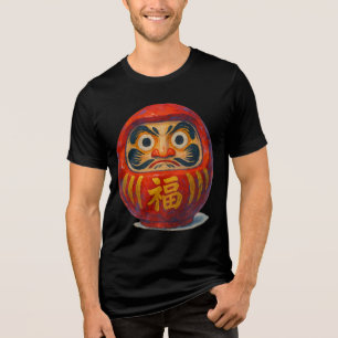 Akrylkunst der japanischen Daruma-Puppe Tri-Blend Shirt