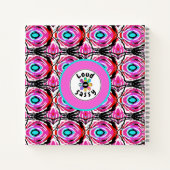 Akrylkunst Moderne abstrakte gürtelrosa und blau Notizblock (Rückseite)